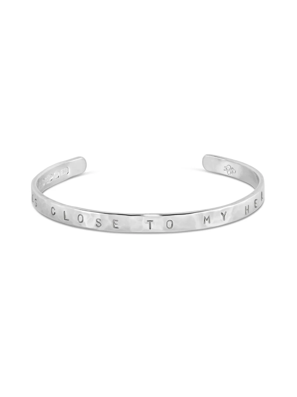 Dower & Hall ‘Always Close to My Heart' Hand-Stamped Hammered Nomad Bangle