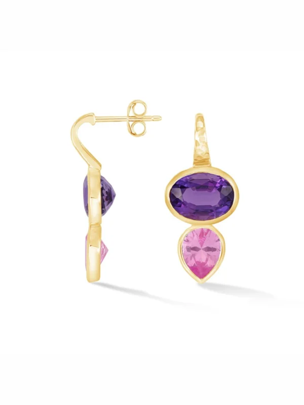 Dower & Hall Amethyst & Pink Topaz Tutti Frutti Earrings