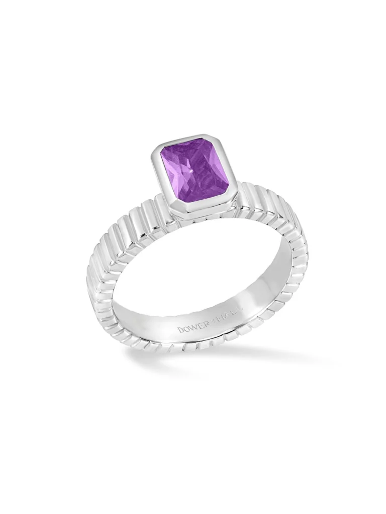 Dower & Hall Amethyst Octagon Humbug Twinkle Ring
