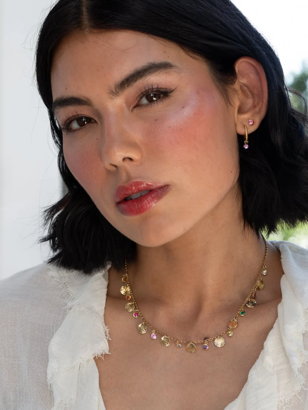 Dower & Hall Amethyst Orissa Hoops, view 2