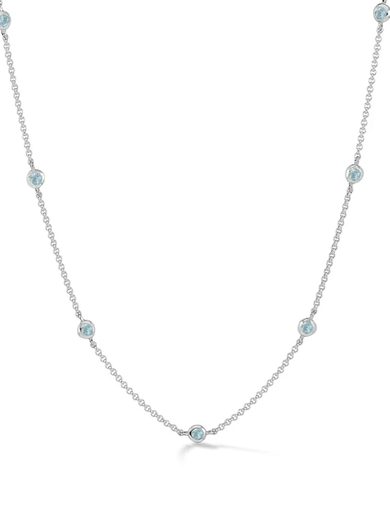 Dower & Hall Aquamarine Dewdrop Chain Necklace