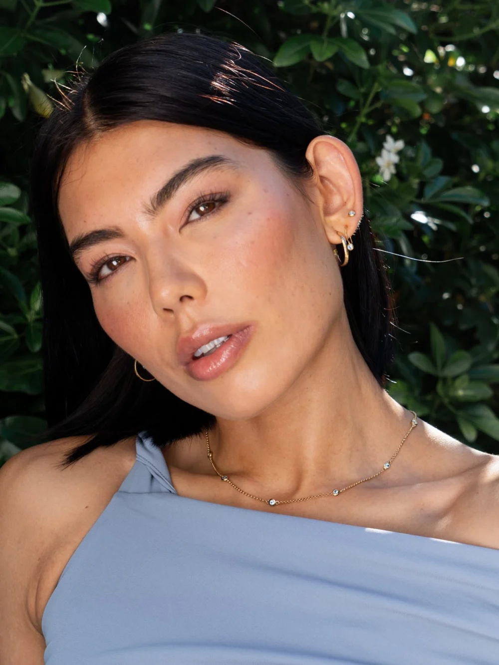 Dower & Hall Aquamarine Dewdrop Chain Necklace, view 5