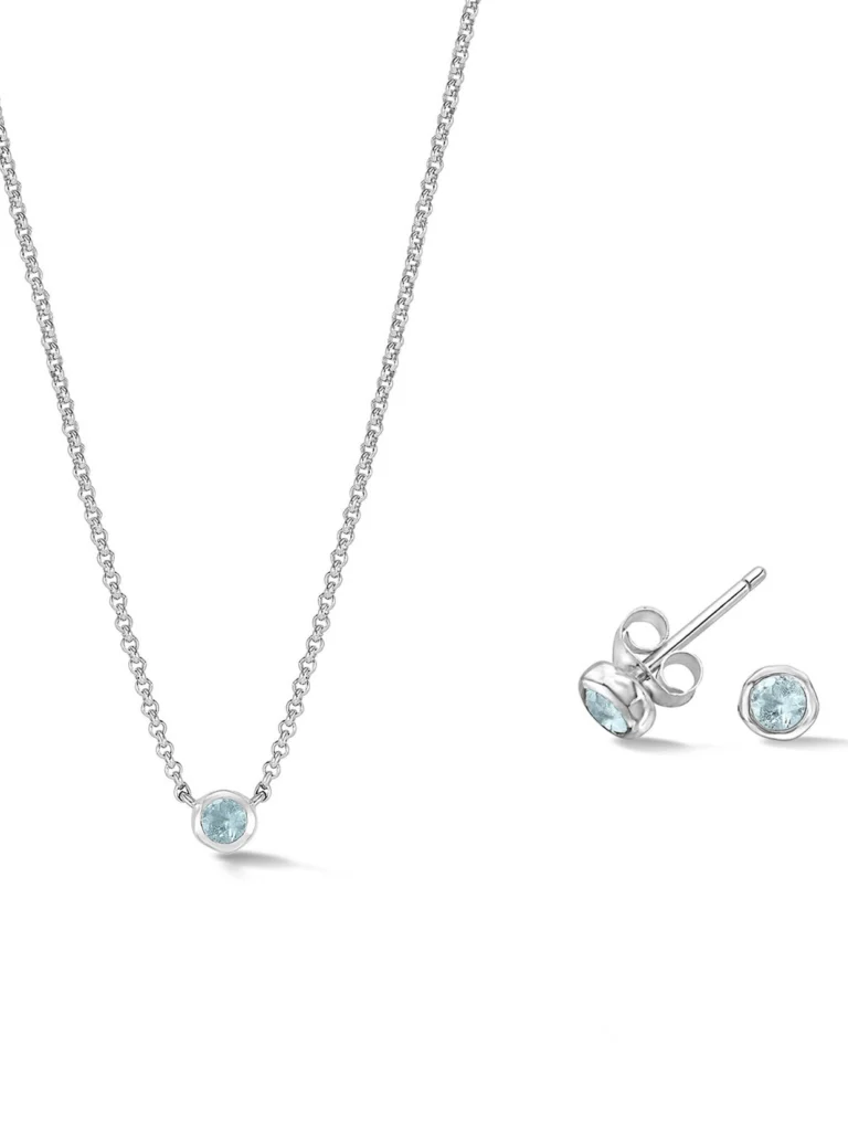 Dower & Hall Aquamarine Dewdrop Necklace and Earring Set