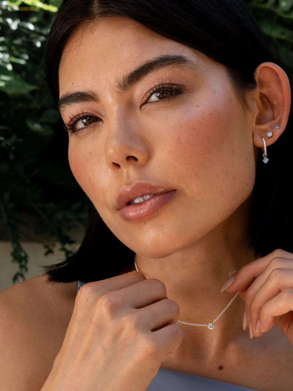 Dower & Hall Aquamarine Orissa Hoops, view 2