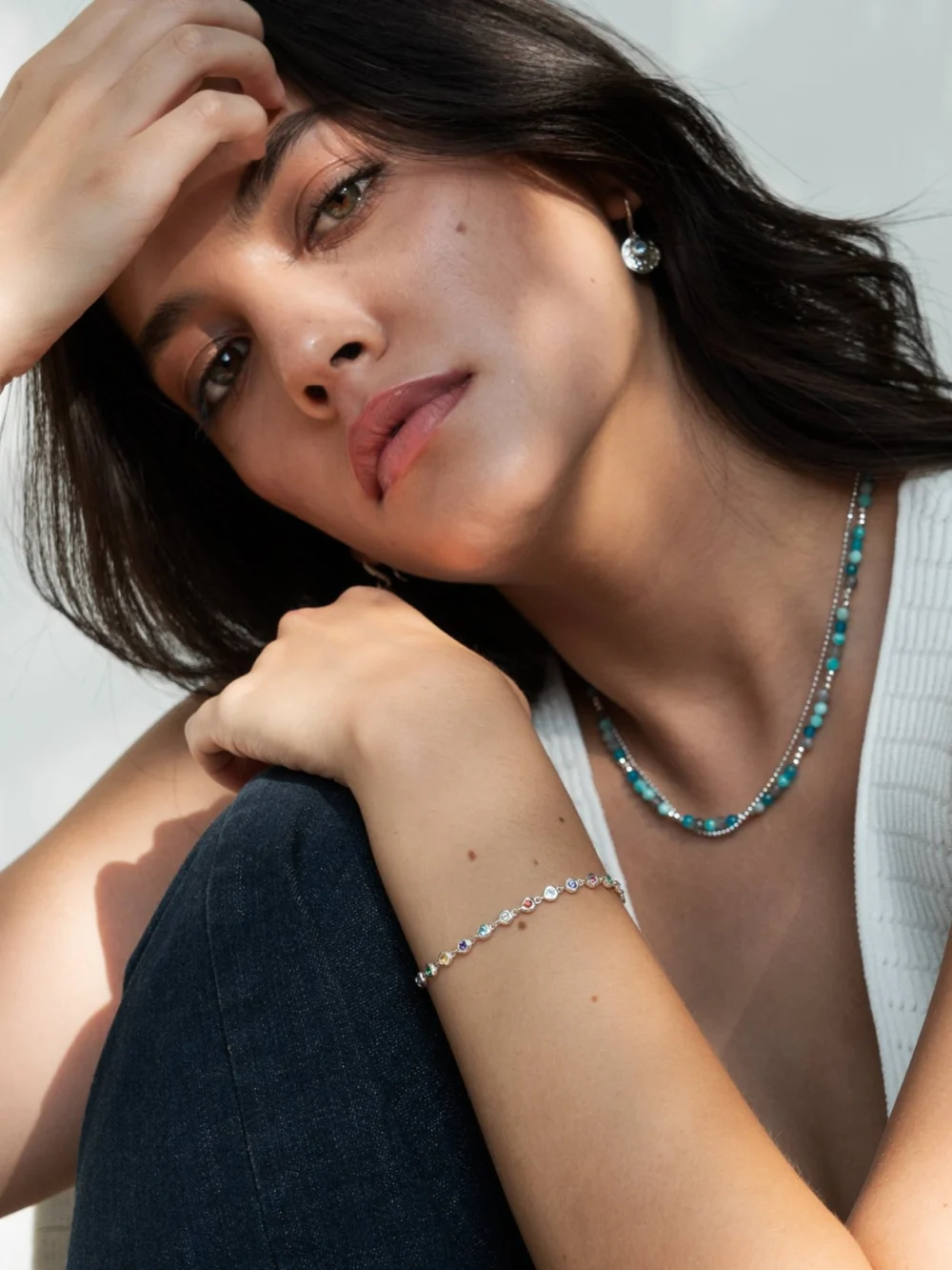 Dower & Hall Array Gemstone Line Bracelet, view 5