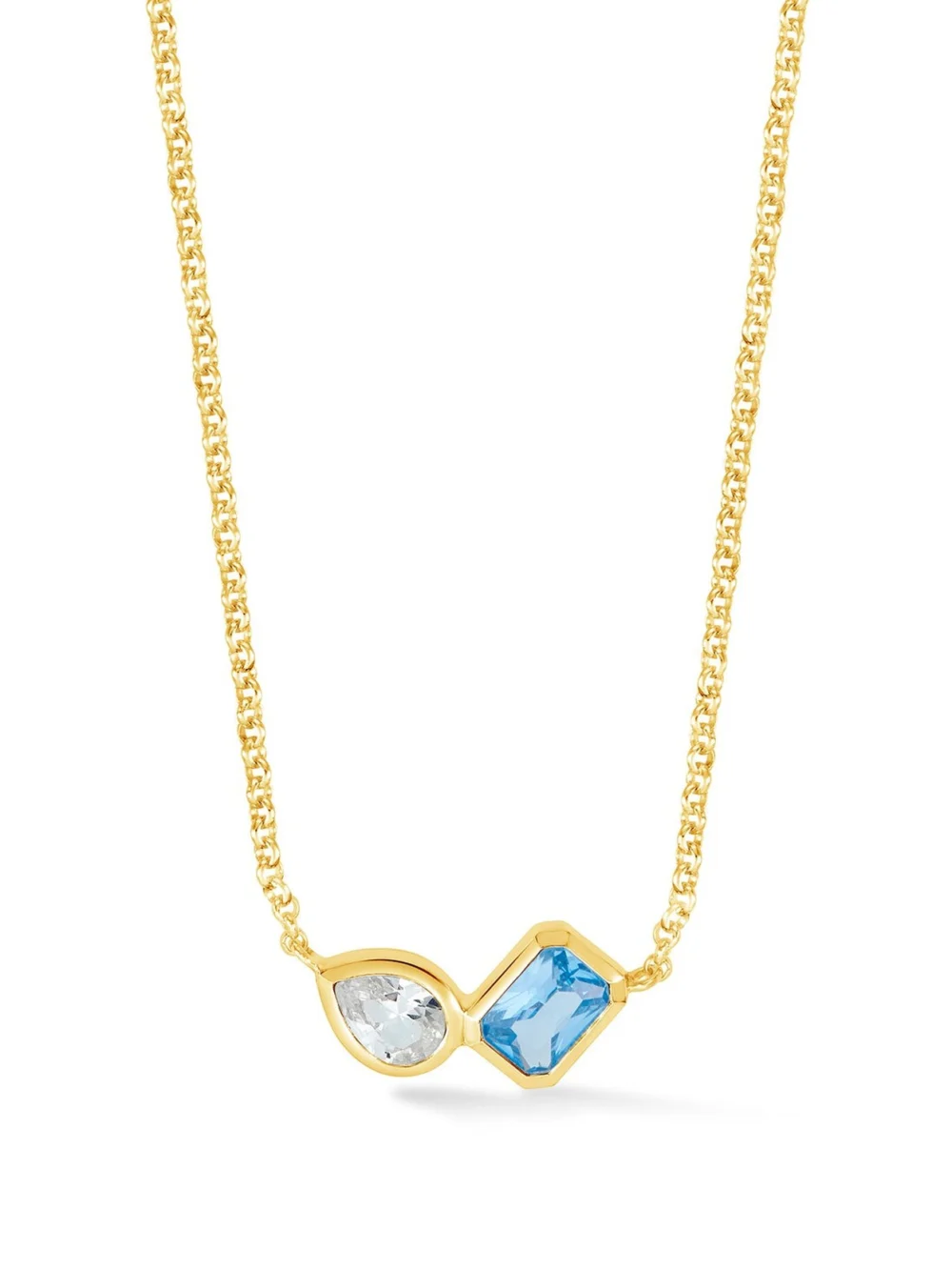 Dower & Hall Blue & White Topaz Duo Tutti Frutti Necklace, view 4