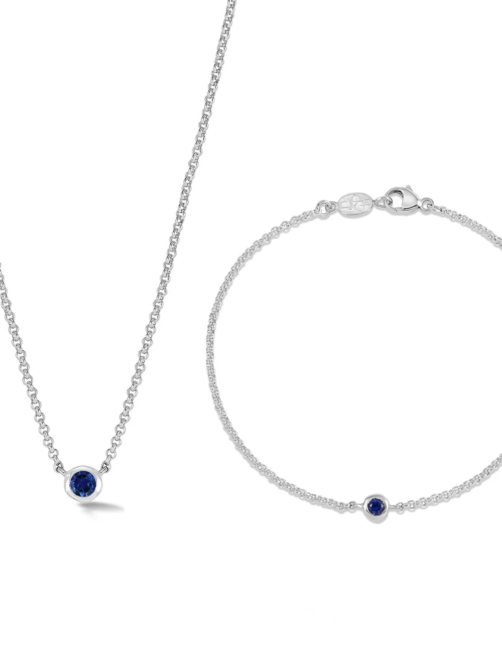 Dower & Hall Blue Sapphire Dewdrop Necklace and Bracelet Set