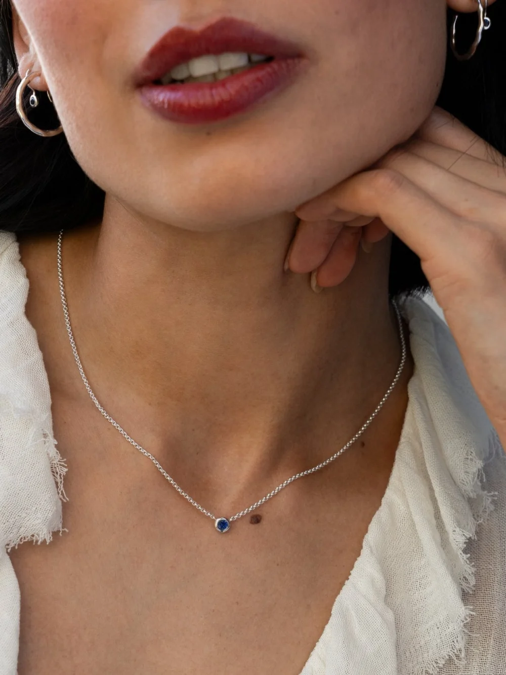 Dower & Hall Blue Sapphire Dewdrop Necklace and Bracelet Set, view 2