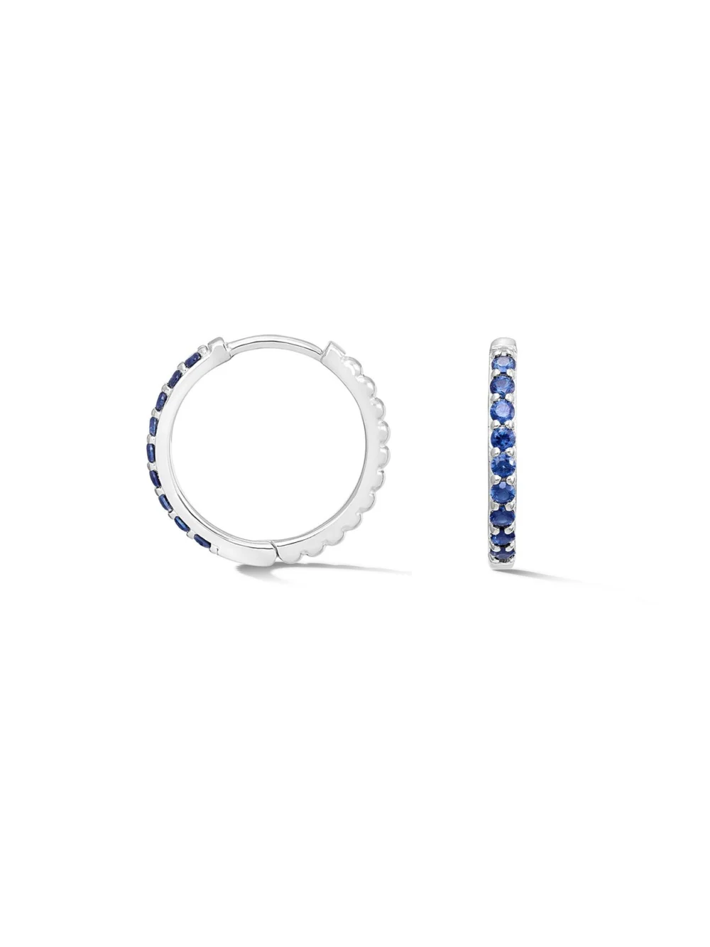 Dower & Hall Blue Sapphire Lumiere Huggie Hoops