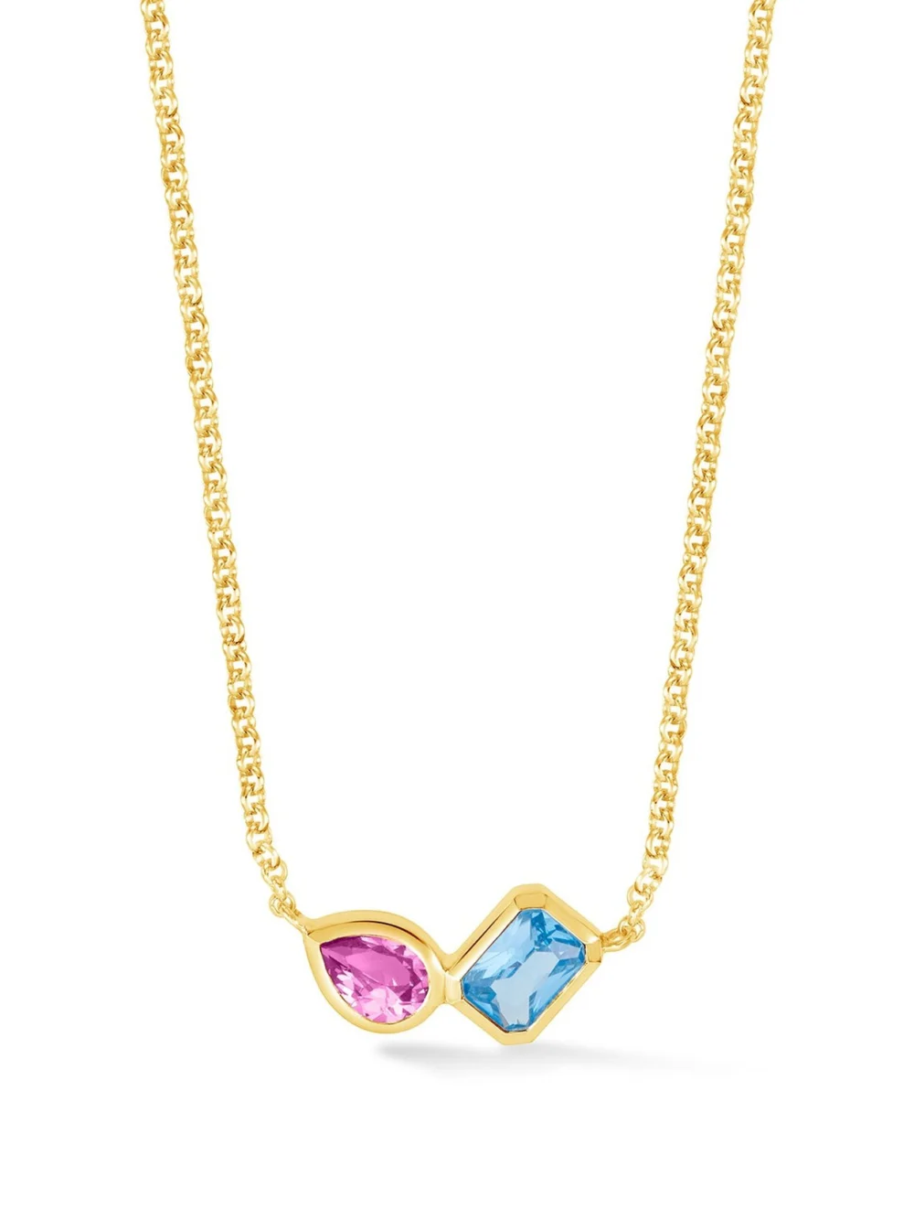 Dower & Hall Blue Topaz & Pink Quartz Duo Tutti Frutti Necklace, view 4