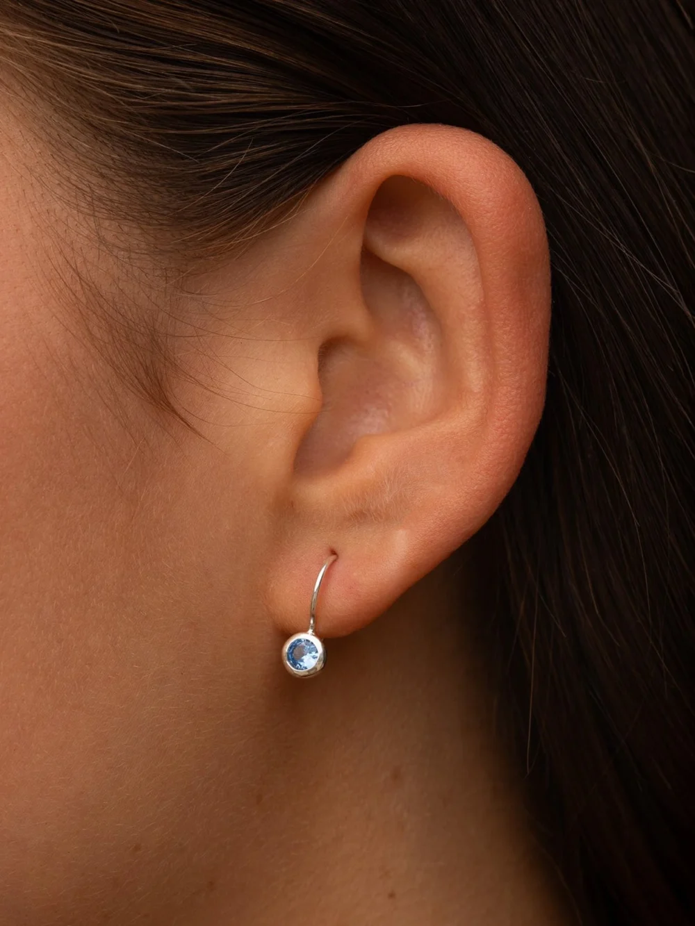 Dower & Hall Blue Topaz Dewdrop Earrings, view 2