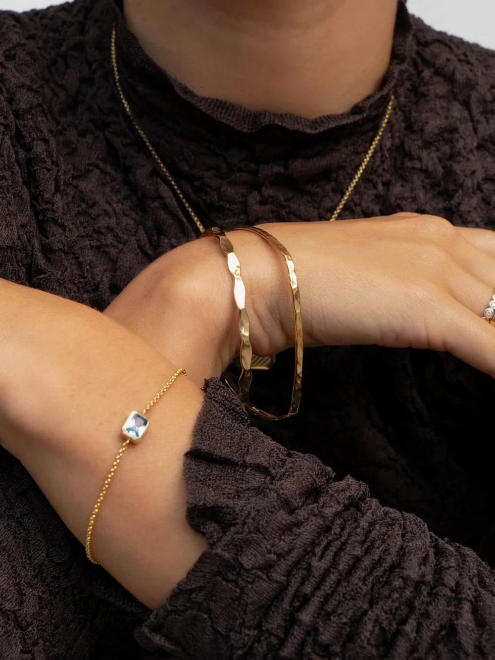 Dower & Hall Blue Topaz Octagon Chain Bracelet, view 3
