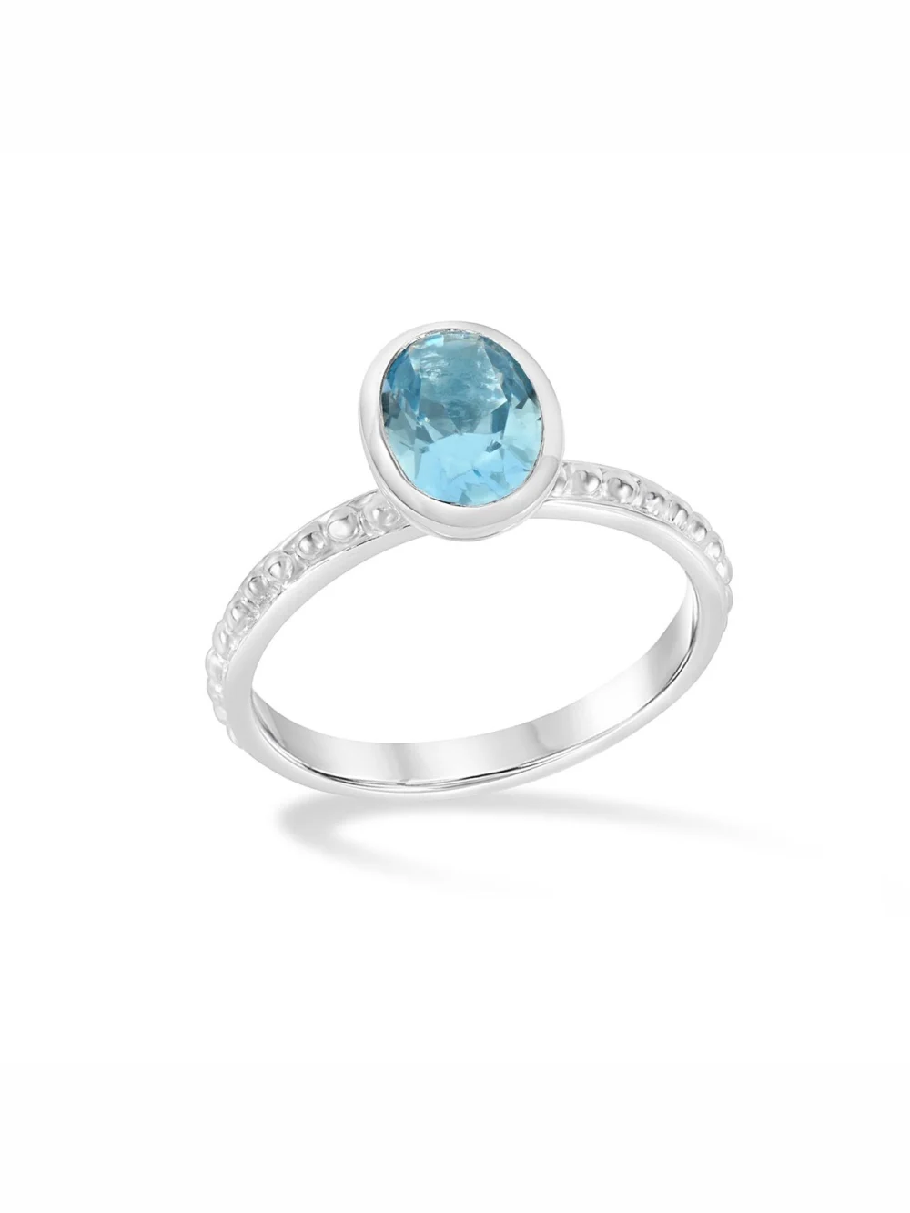 Dower & Hall Blue Topaz Oval Granular Dotty Twinkle Ring