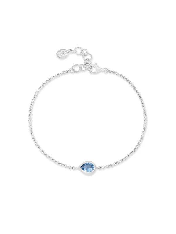 Dower & Hall Blue Topaz Pear Chain Bracelet