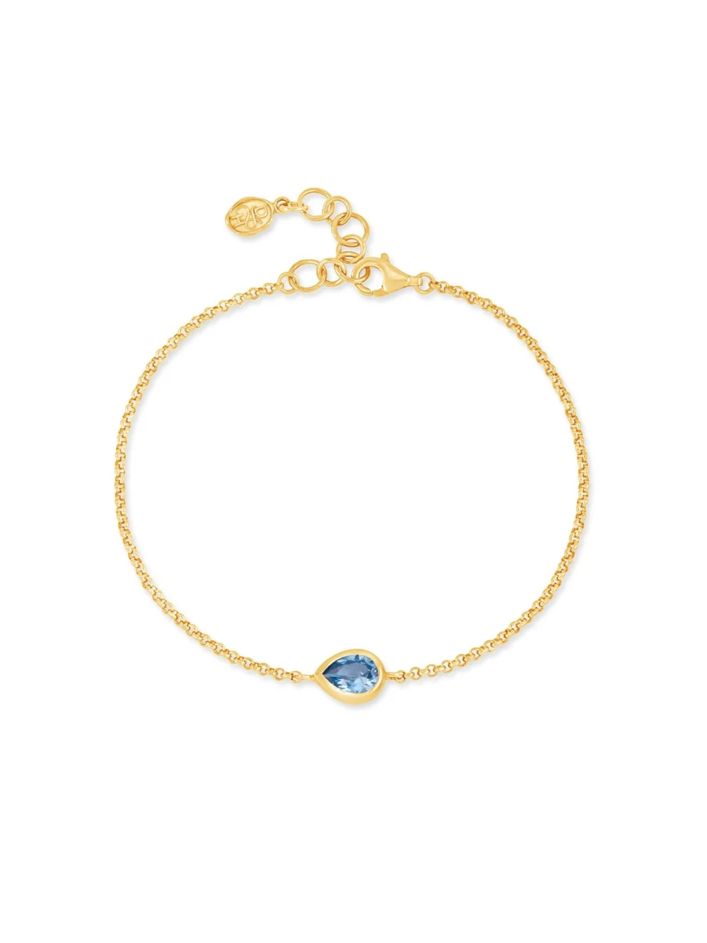 Dower & Hall Blue Topaz Pear Chain Bracelet, view 4