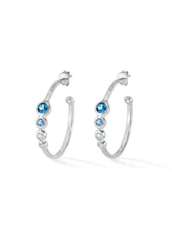 Dower & Hall 'Blues' Tutti Frutti Hoop Earrings