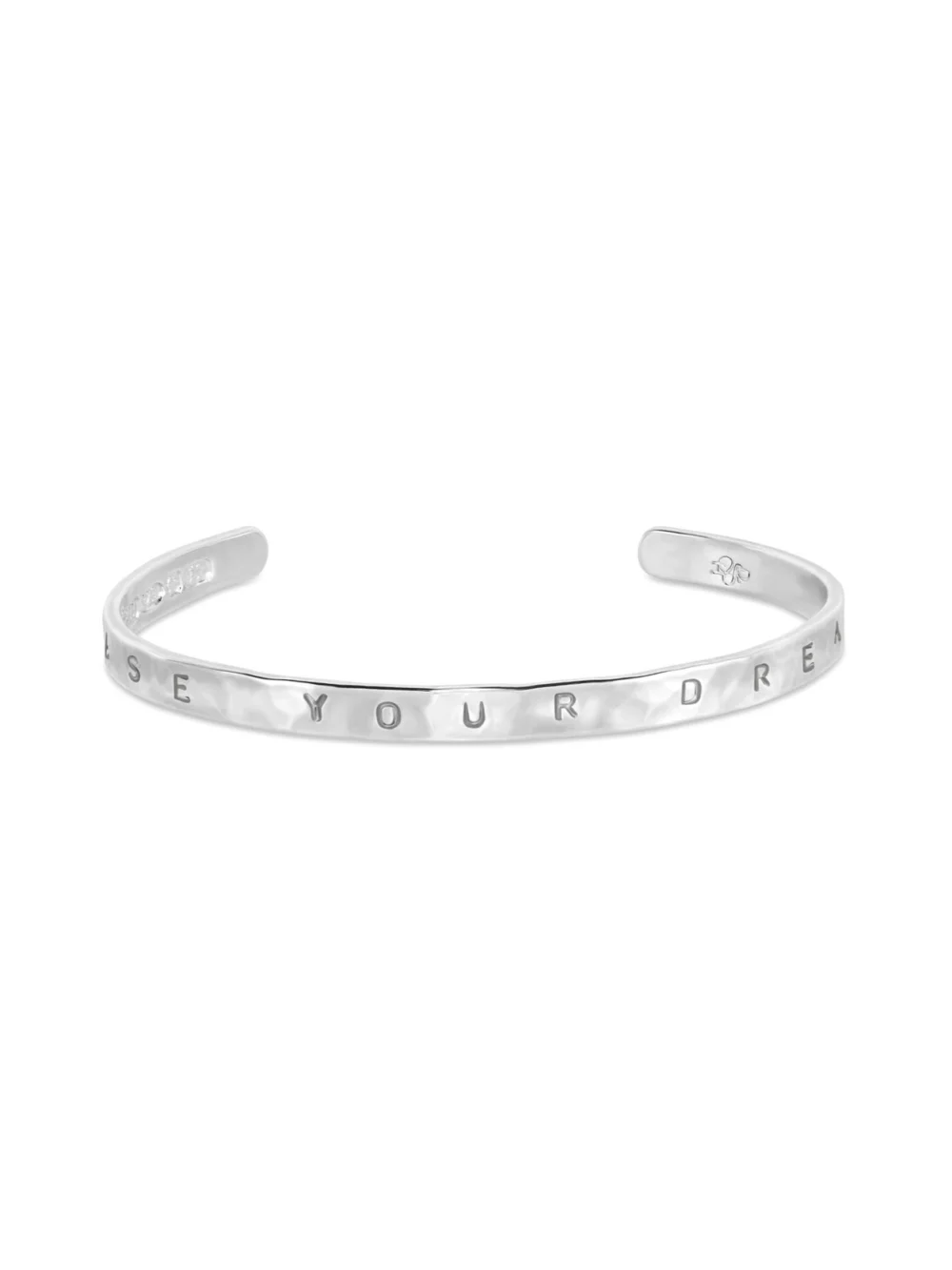 Dower & Hall ‘Chase Your Dreams' Hand-Stamped Hammered Nomad Bangle