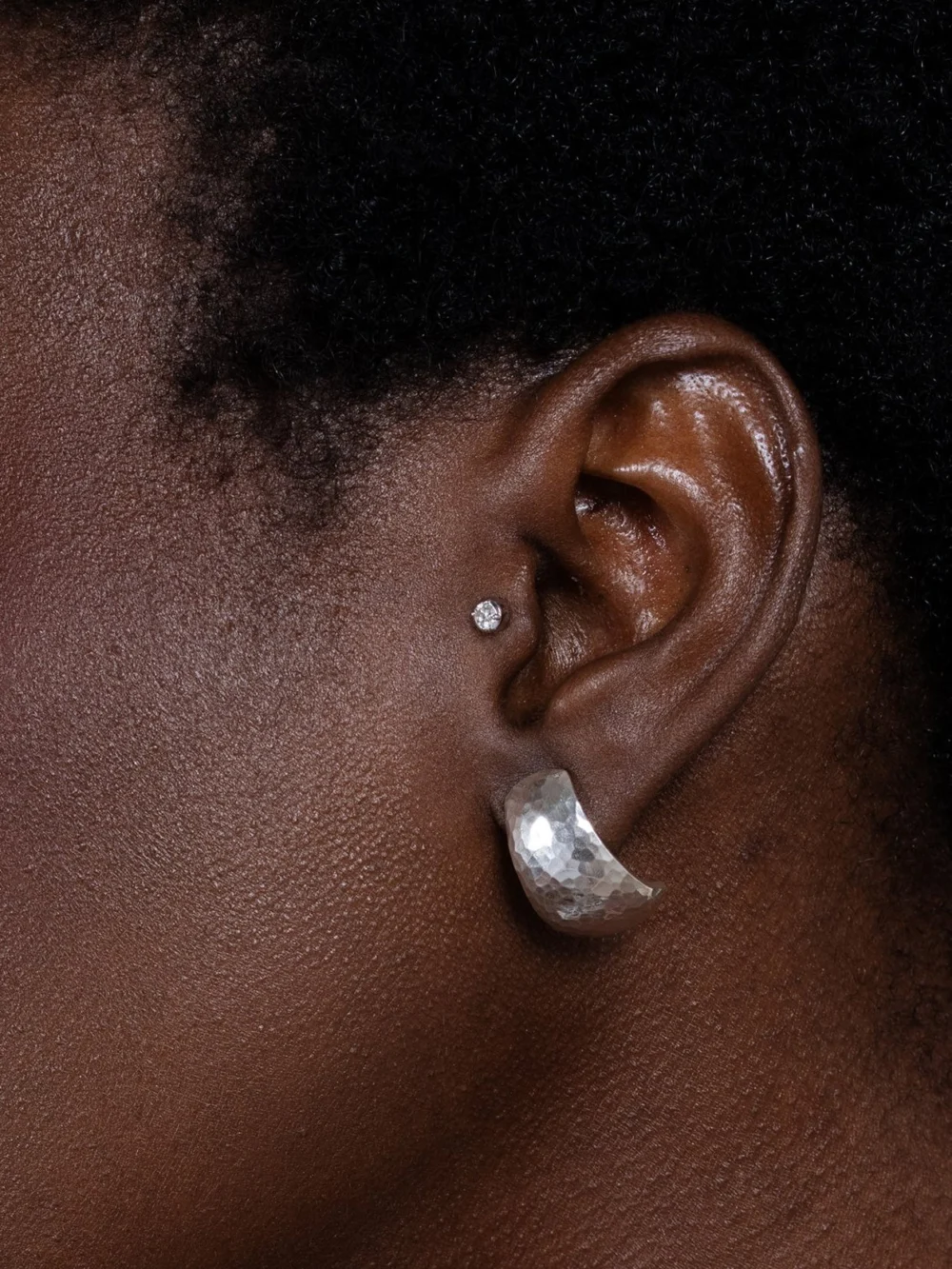 Dower & Hall Chunky Tapering Half Hoop Nomad Earrings, view 5