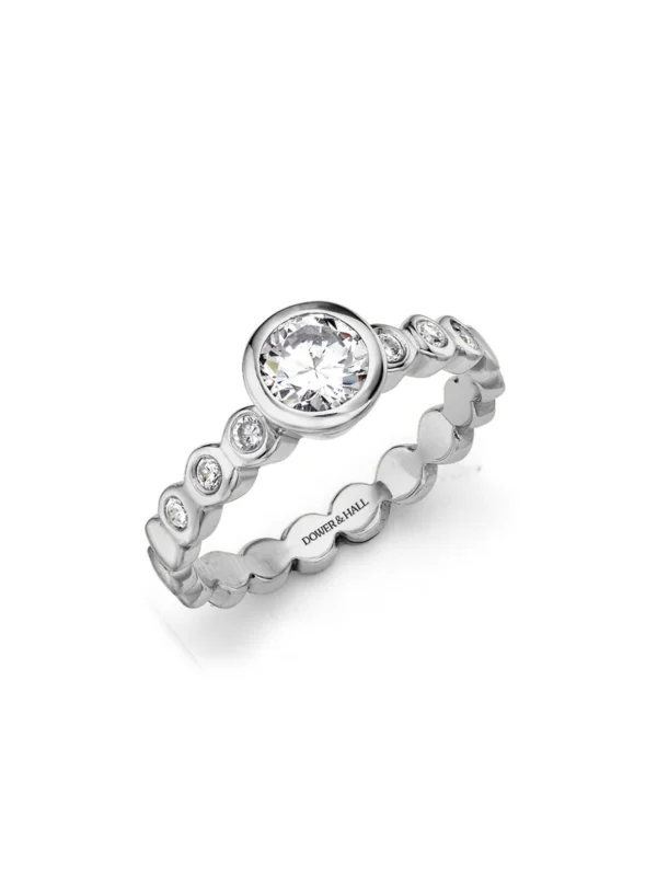 Dower & Hall Dotty Round Diamond Solitaire Engagement Ring - 0.70ct