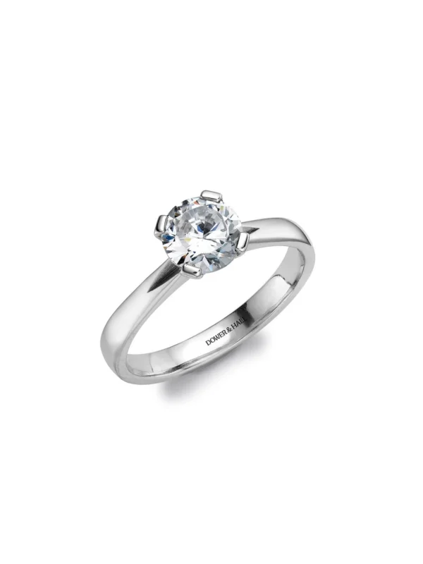 Dower & Hall Flute Diamond Engagement Ring