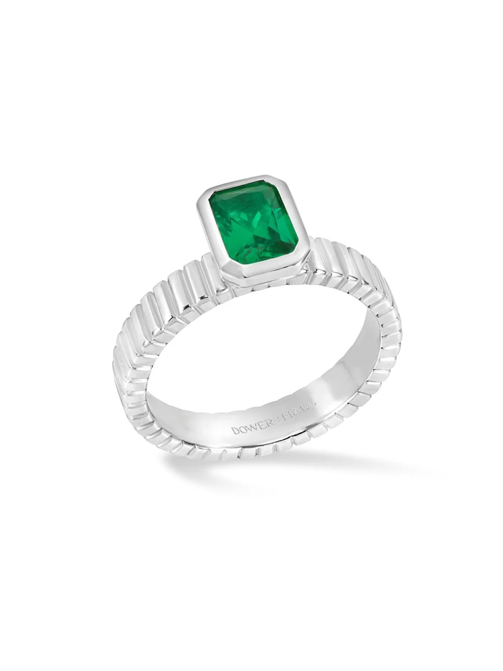 Dower & Hall Green Garnet Octagon Humbug Twinkle Ring