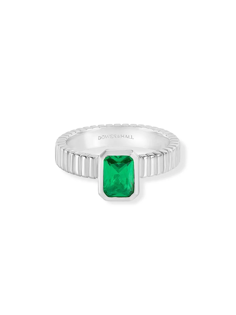 Dower & Hall Green Garnet Octagon Humbug Twinkle Ring, view 4