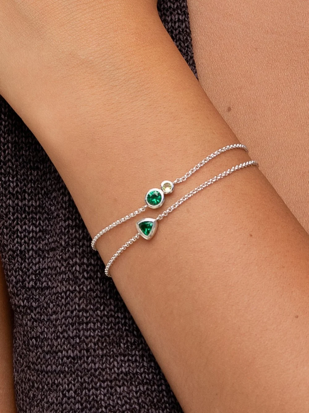 Dower & Hall 'Greens' Tutti Frutti Duo Chain Bracelet, view 2