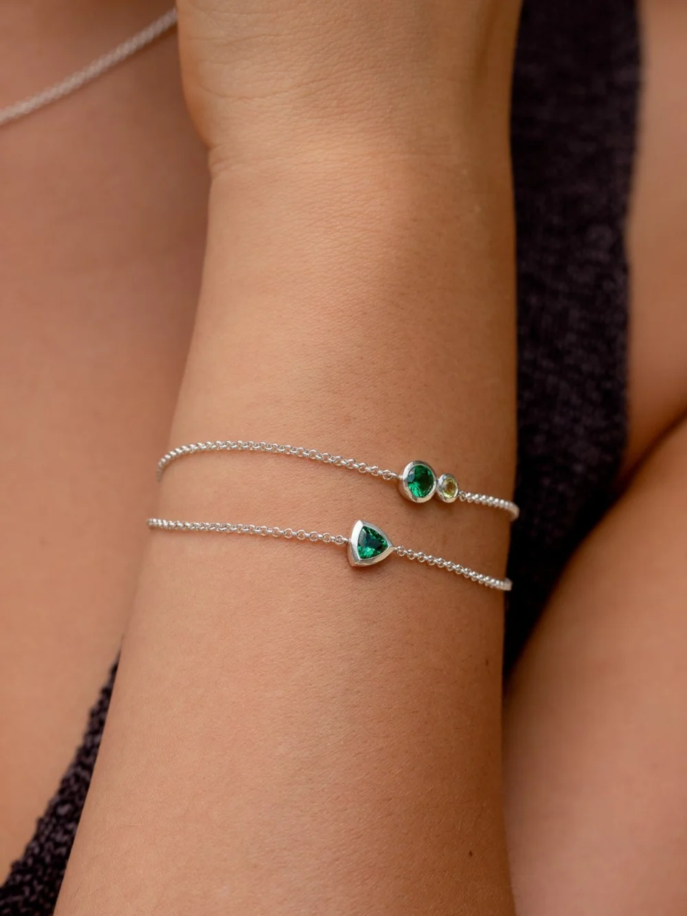 Dower & Hall 'Greens' Tutti Frutti Duo Chain Bracelet, view 5