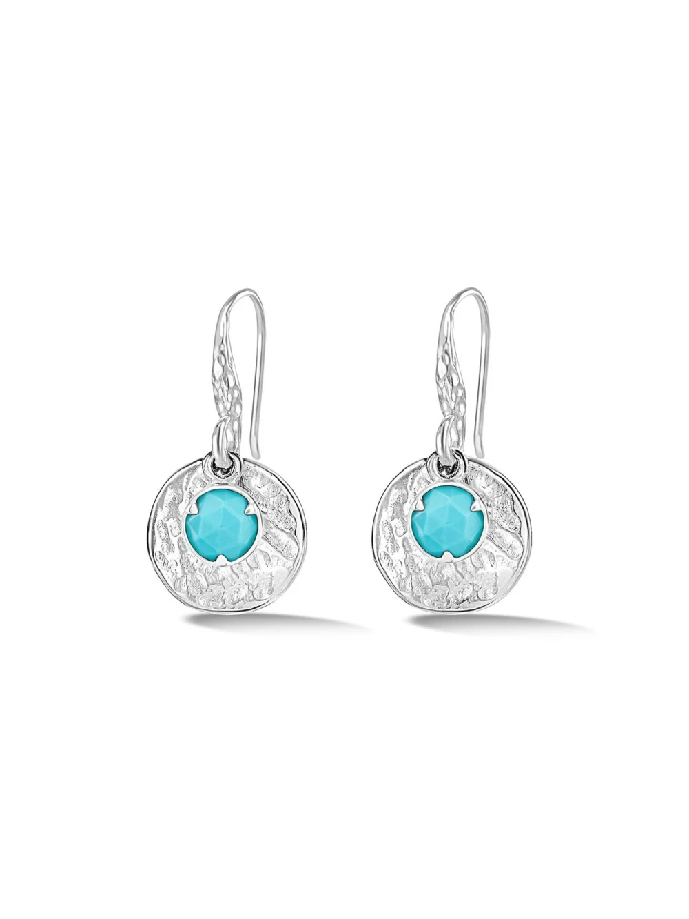 Dower & Hall Hammered Disc & Turquoise Array Earrings