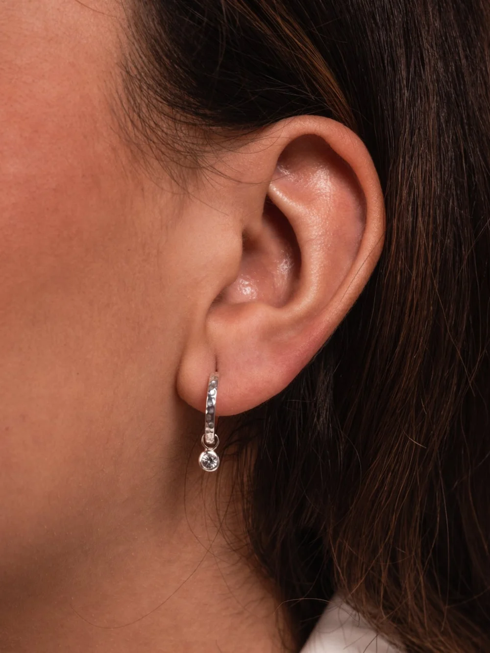 Dower & Hall Hammered Hoops Disc & Dewdrop Set, view 5