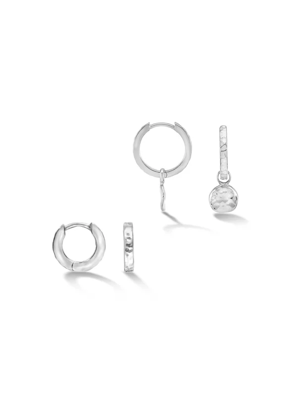 Dower & Hall Hammered Nomad Hoops Set