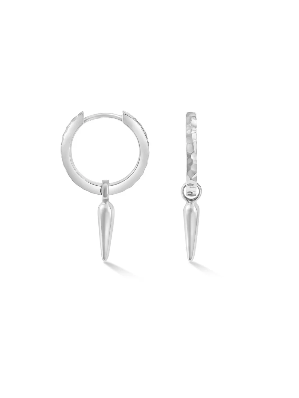Dower & Hall Hammered Raindrop Hoops