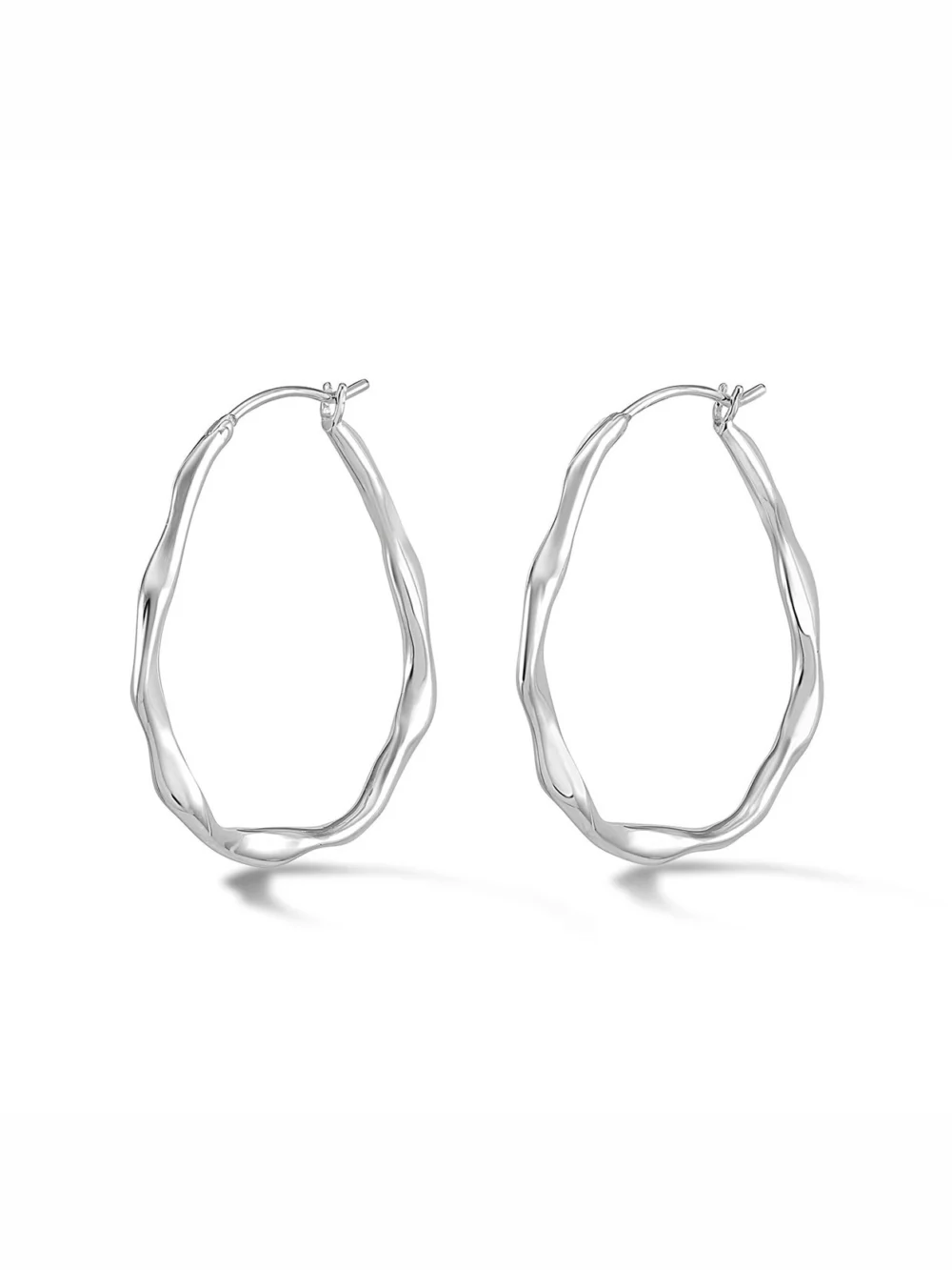 Dower & Hall Large Oval Waterfall Hoops, view 4