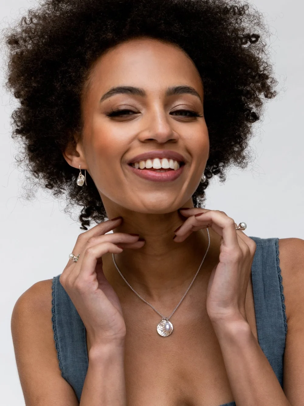 Dower & Hall Luna Pearl Necklace & Earrings Set, view 2