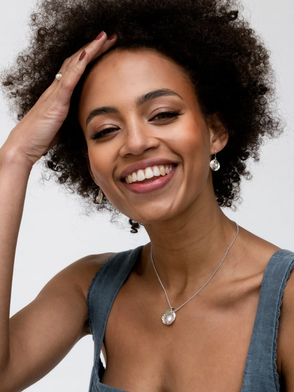 Dower & Hall Luna Pearl Necklace & Earrings Set, view 3
