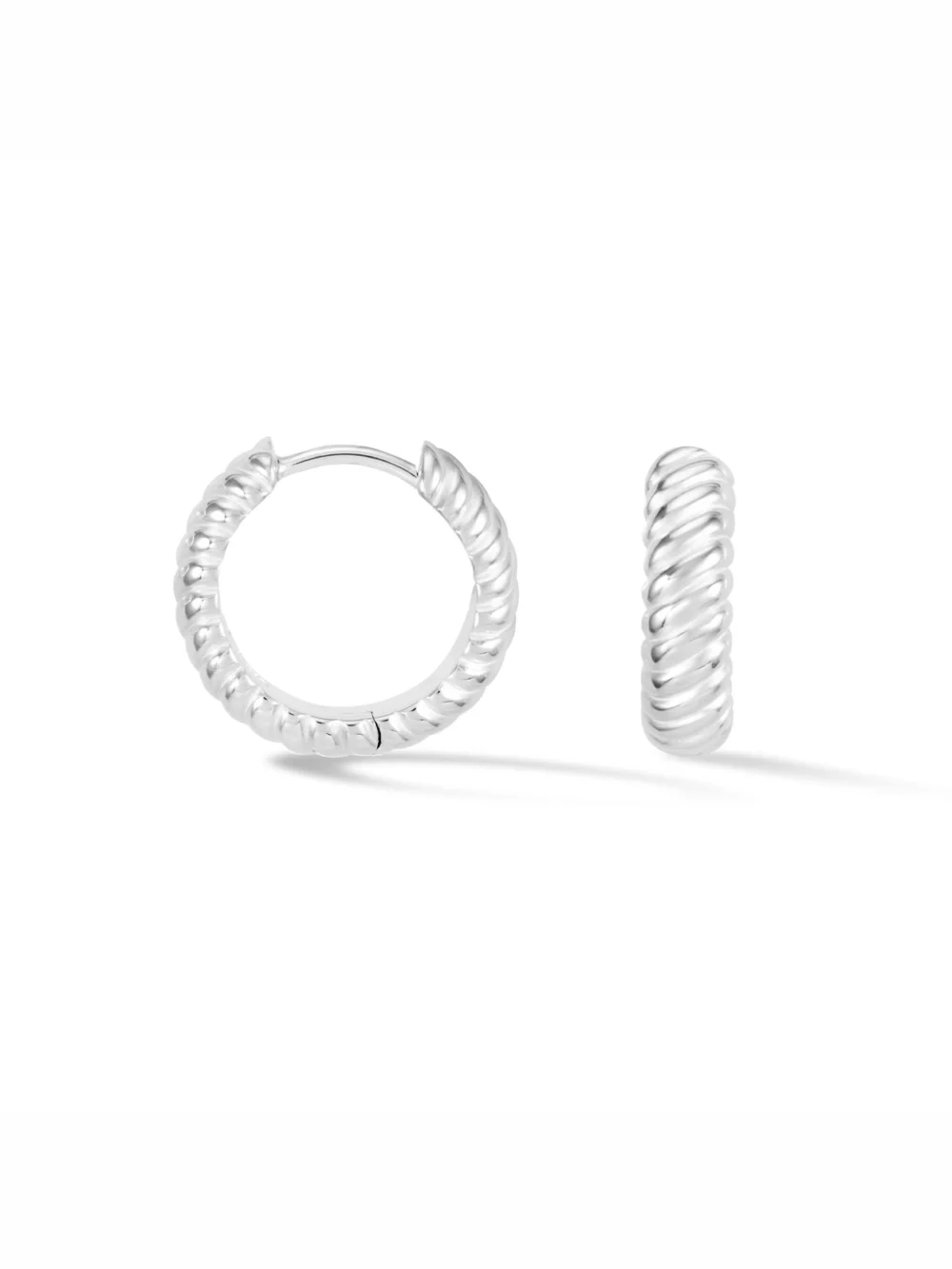 Dower & Hall Medium Twist Huggie Hoops, view 4