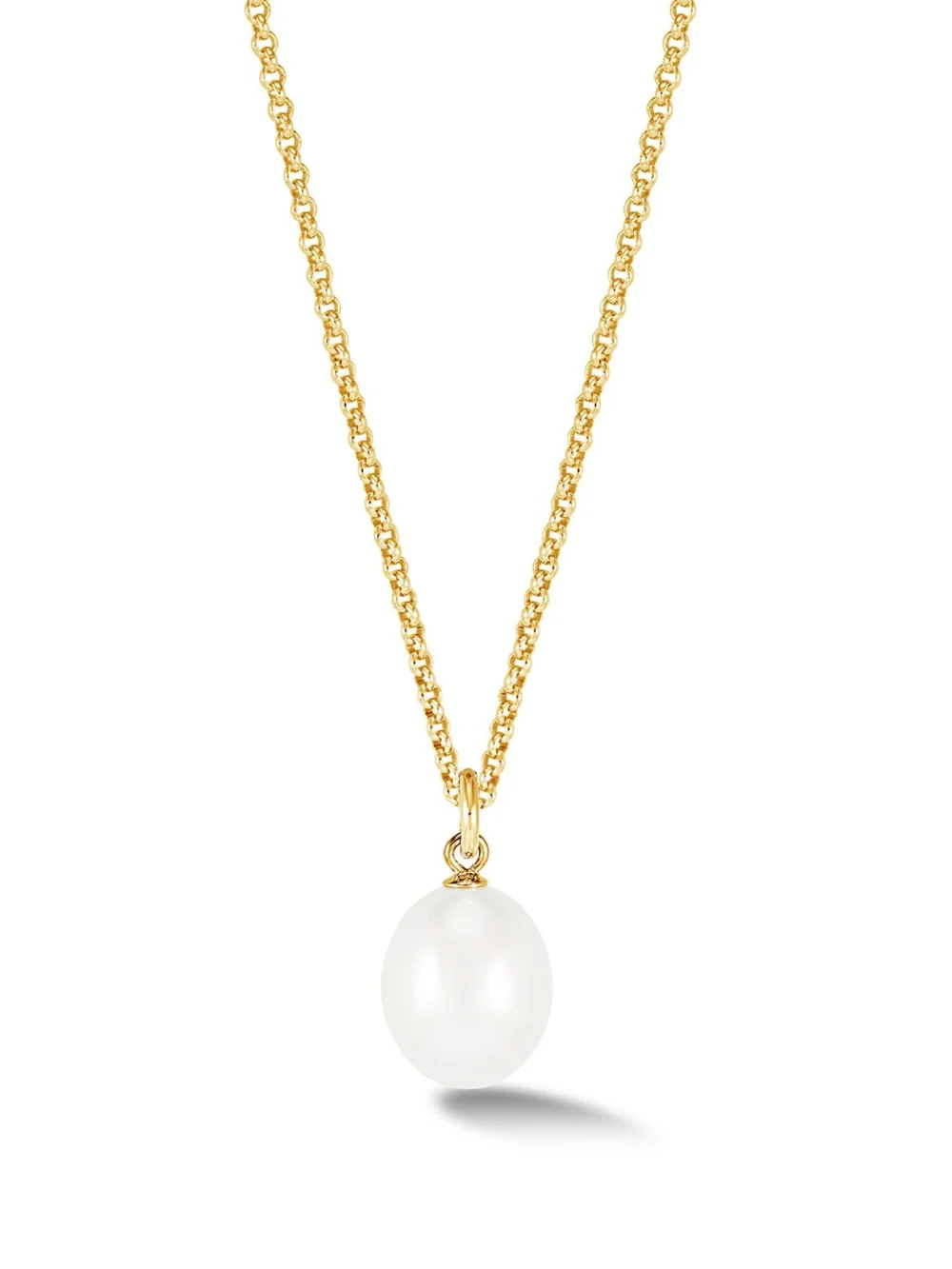 Dower & Hall Men's 10mm Oval White Freshwater Luna Pearl Pendant, view 5