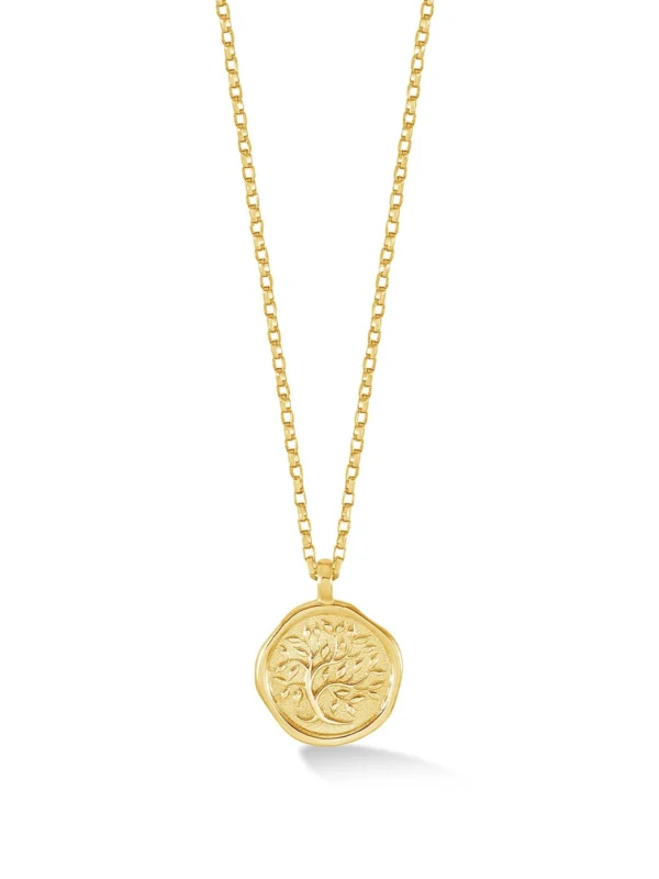 Dower & Hall Men's 9k Gold Tree of Life Tiny Talisman Necklace