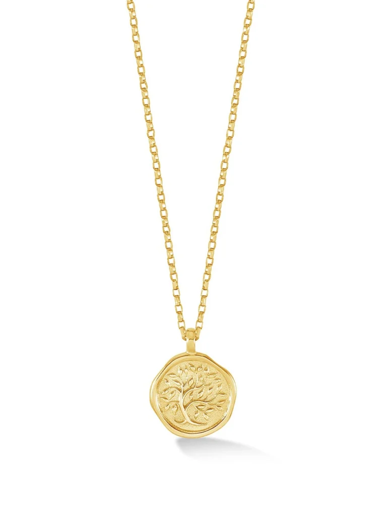 Dower & Hall Men's 9k Gold Tree of Life Tiny Talisman Necklace