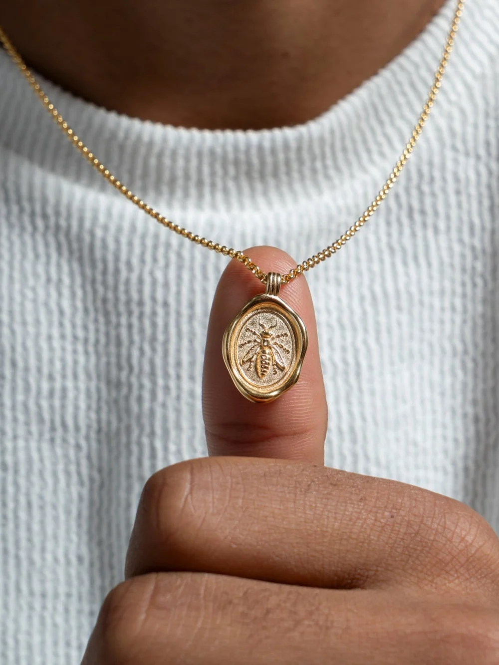 Dower & Hall Men's Achievement Wasp Talisman Necklace, view 6