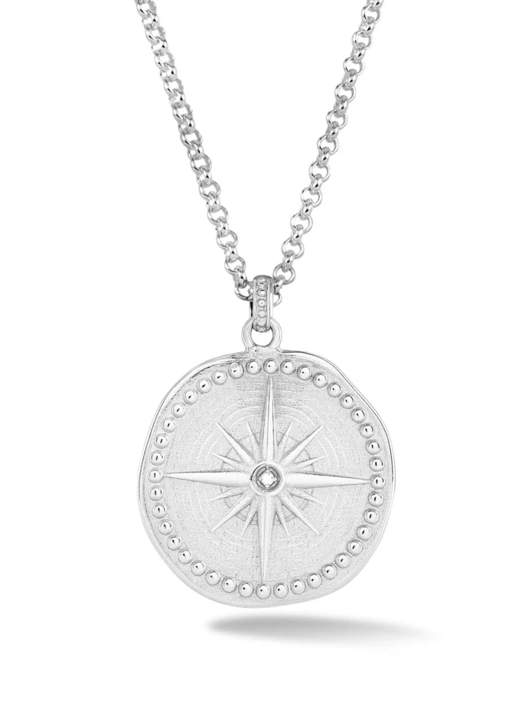 Dower & Hall Men's Diamond True North Talisman Necklace
