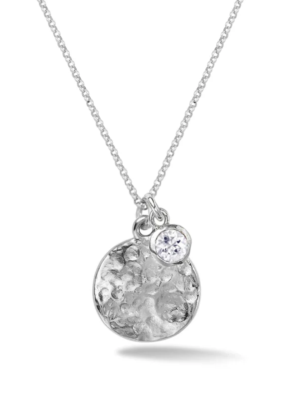 Dower & Hall Men's Disc & 5mm White Topaz Array Pendant