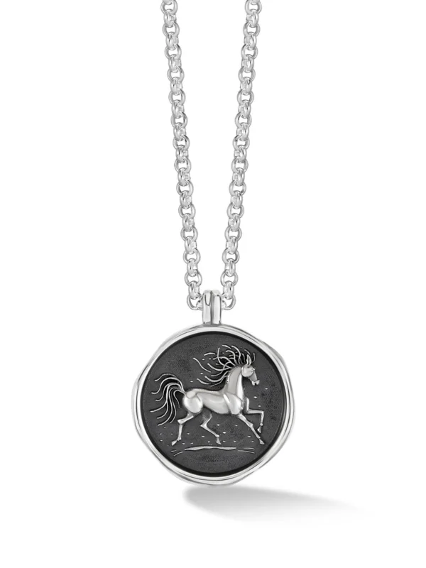 Dower & Hall Men's Fire Horse Talisman Necklace
