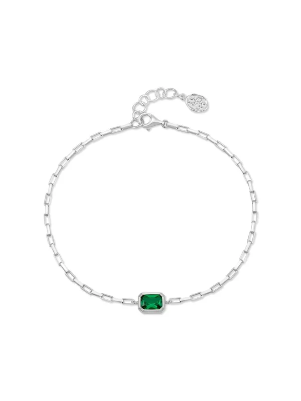 Dower & Hall Men's Green Garnet Octagon Bracelet