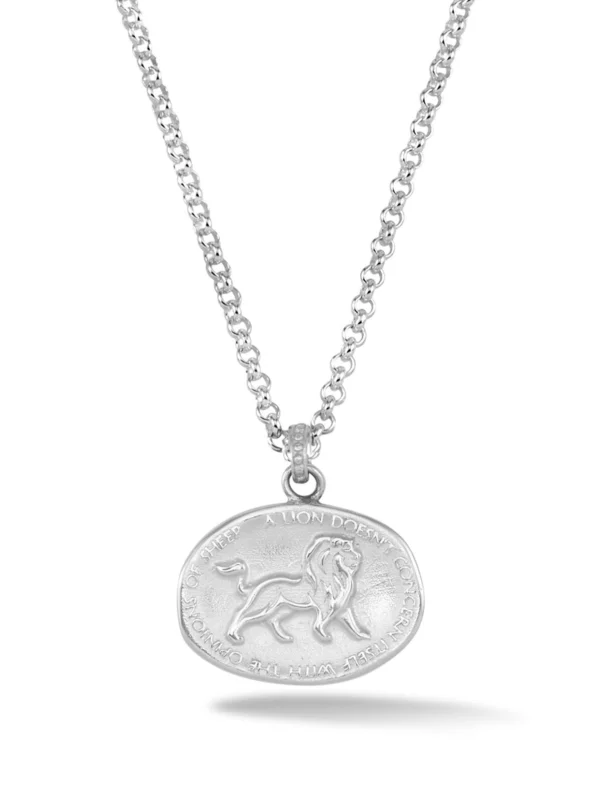 Dower & Hall Men's Inspiring Lion Talisman Necklace