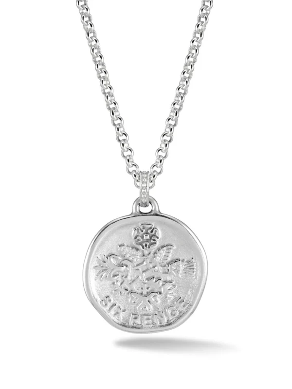 Dower & Hall Men's Lucky Sixpence Talisman Necklace