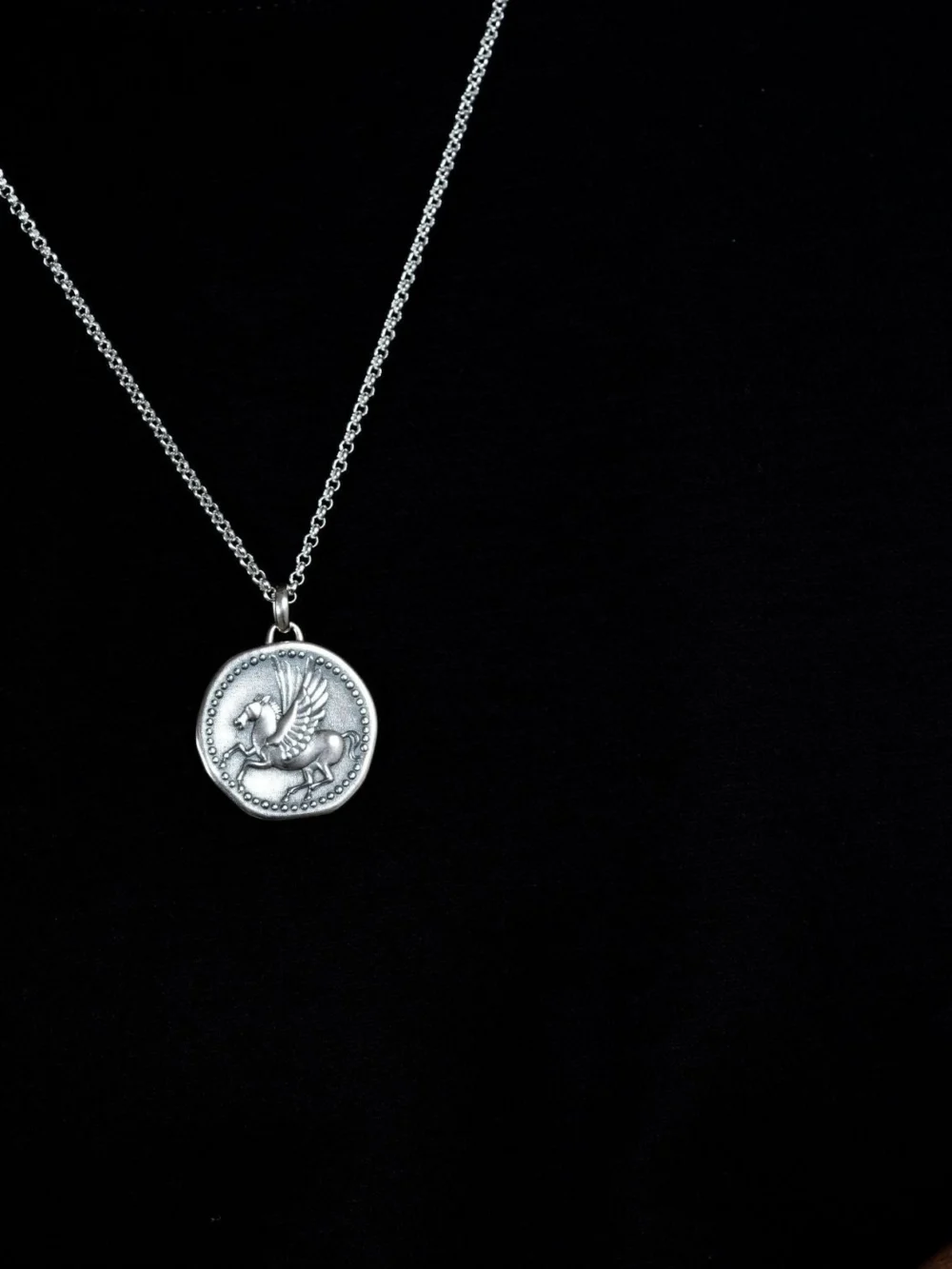 Dower & Hall Men's Pegasus Talisman Necklace, view 4