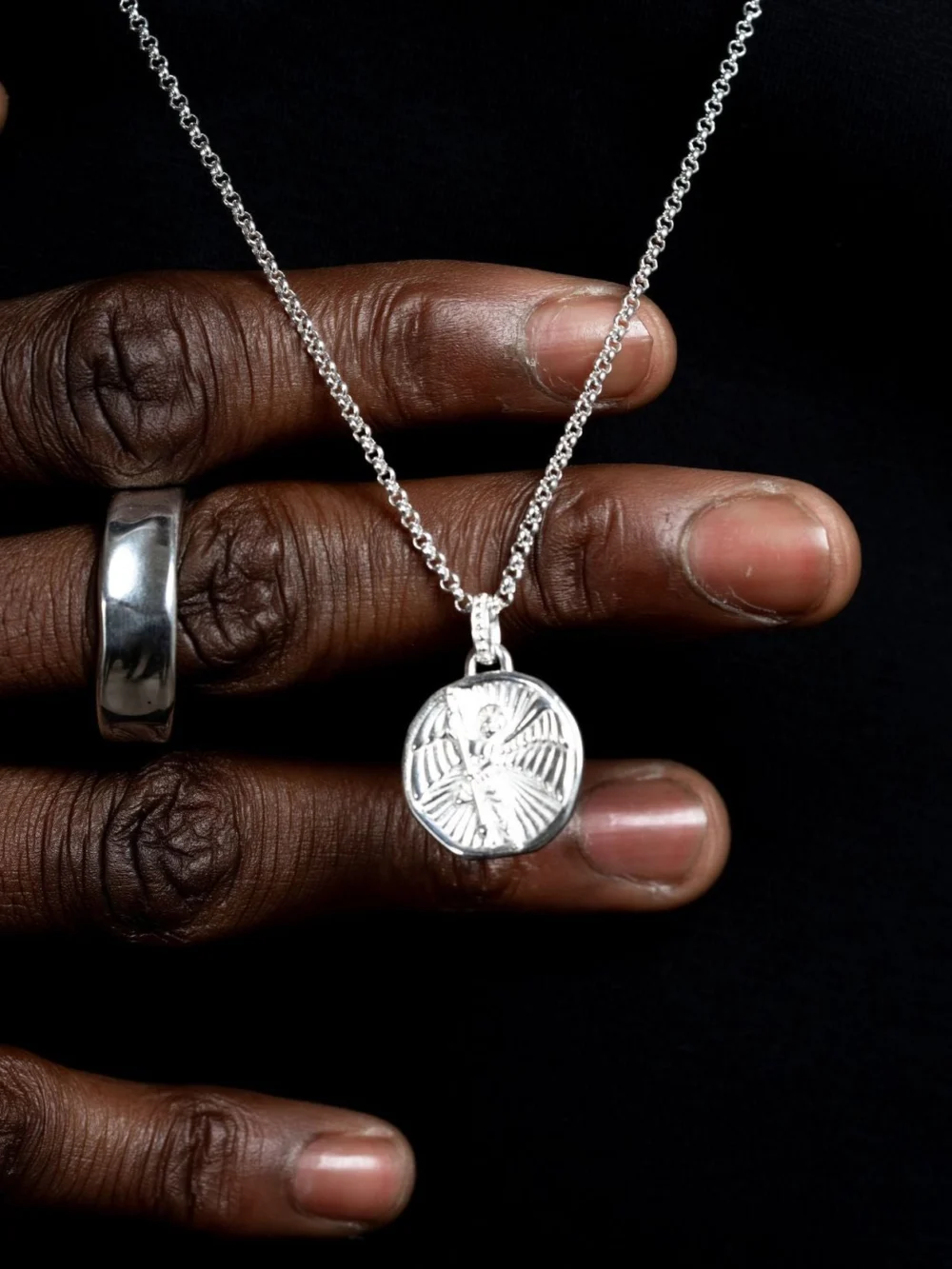 Dower & Hall Men's St. Michael Talisman Necklace, view 2