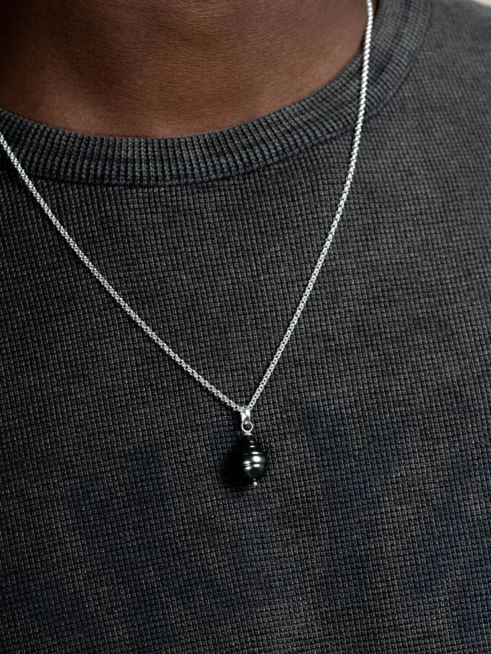 Dower & Hall Men's Tahitian Luna Pearl Pendant, view 3