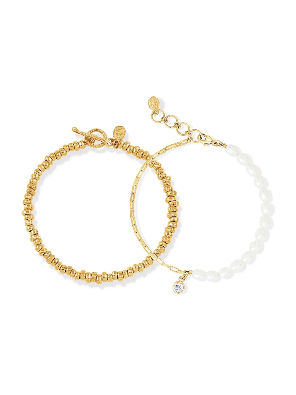Dower & Hall Nomad Nuggets & Pearl Bracelet Stack